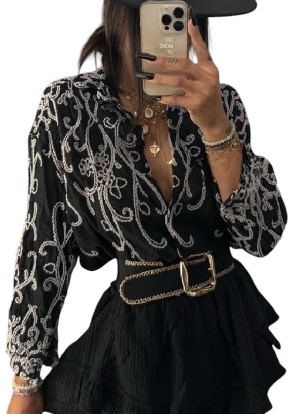 Chemise brodée Mía