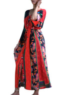 Robe tropicale rouge