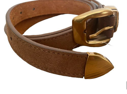 Ceinture camel en daim Phanie