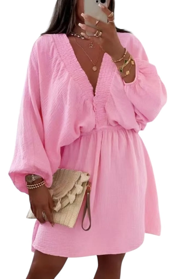 Robe courte Gaze de coton (disponible en 4 couleurs)